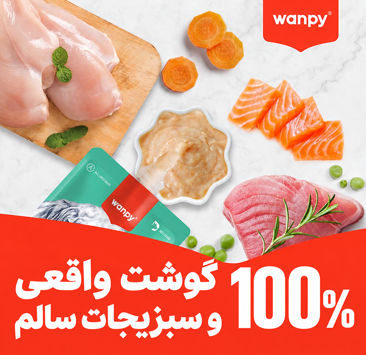 پودینگ سگ ونپی با طعم گوشت گوساله و هویج Wanpy Tasty Meat Paste وزن 90 گرم - تصویر 4
