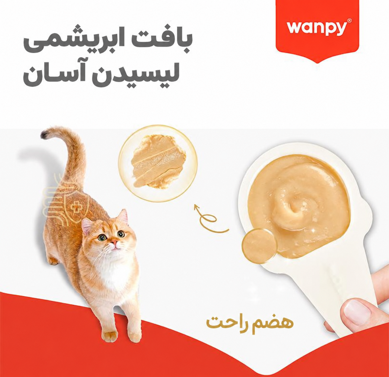 بستنی قاشقی گربه ونپی با طعم ماهی سالمون Wanpy Lickable Cream بسته 10 عددی - تصویر 7