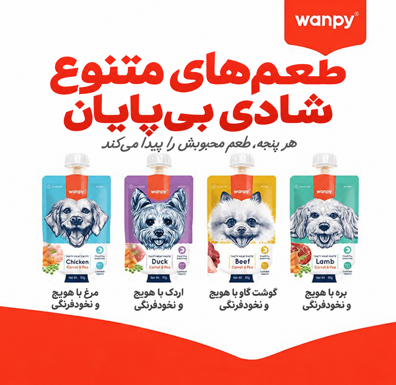 پودینگ سگ ونپی با طعم گوشت گوساله و هویج Wanpy Tasty Meat Paste وزن 90 گرم - تصویر 6