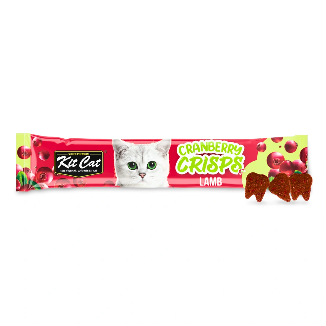 تشویقی چیپسی گربه Kit Cat Crisps با طعم گوشت بره، میانوعدهای ترد و خوشعطر در بسته ۳ عددی